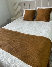 Kit Peseira Decorativa para cama King Size Losango - Ferrugem