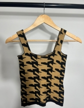 Cropped Pied Poule - Preto com dourado