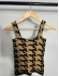 Cropped Pied Poule - Preto com dourado