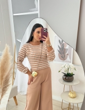 Blusa Melissa - Bege com branco