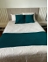 Kit Peseira Decorativa para cama Queen Losango - Verde petroleo