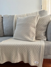 Kit Peseira Decorativa para cama Casal Losango - Areia