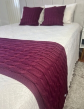 Kit Peseira Decorativa para cama Queen Trança - Vinho