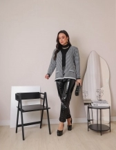 Casaco Stefany - Preto/cinza