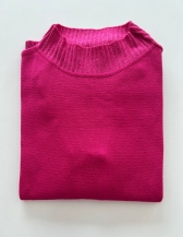 Blusa Básica Gola Média - Pink