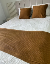 Kit Peseira Decorativa para cama King Size Losango - Ferrugem