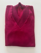 Blusa Básica Gola V - Magenta