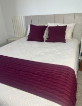 Kit Peseira Decorativa para cama Queen Trança - Vinho