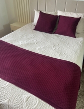 Kit Peseira Decorativa para cama Casal Losango - Vinho