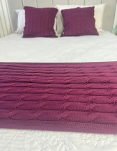 Kit Peseira Decorativa para cama Queen Trança - Vinho