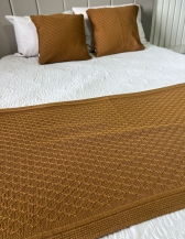 Kit Peseira Decorativa para cama King Size Losango - Ferrugem
